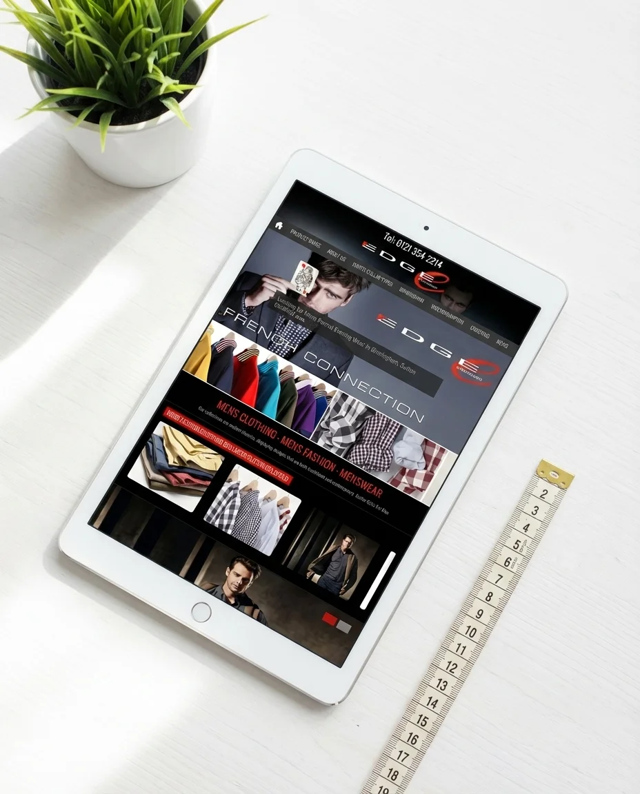 menswear fashion and clothing website design